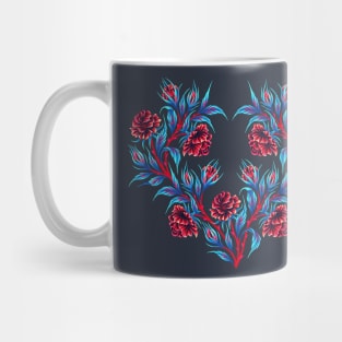 Roses - Dark Blue / Red Mug